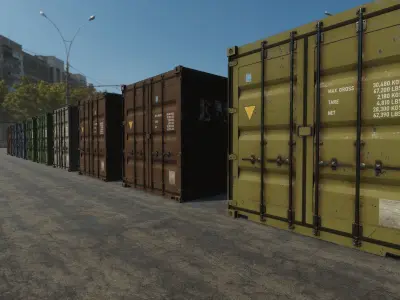 Container collection HQ Low-poly 3D model