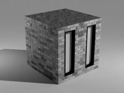 Low polygon building model Low-poly 3D model