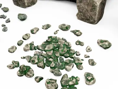 Rock stones cartoon pack 3D model