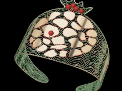 Fusion Pomegranate design bangle   Free 3D print model