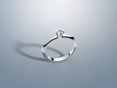 Classic 6 Prong Solitaire Ring 3D print model