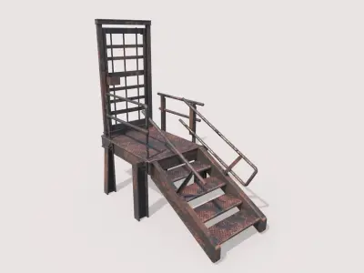 Rusty Metal Entrance  Low-poly 3D model