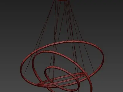 Full Orbit 39 12 Wide Satin Bronze 4 Light LED Pendant 3D model