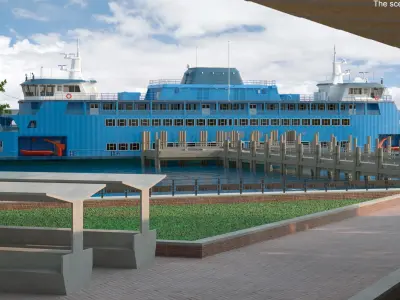  River Passenger Ferry with Boat Pier 