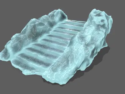 Stairs rock Low-poly 3D model buy