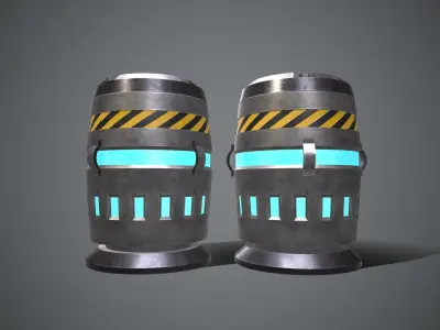 Sci-fi Barrel Low-poly 3D model