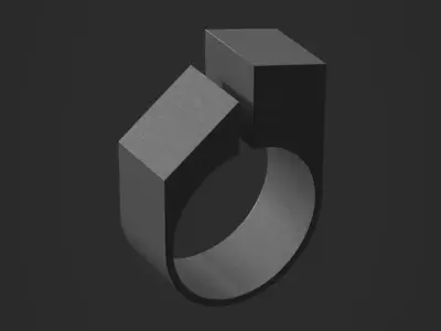 Geometric Architectural Ring 3D Model Modern Minimal Free low-poly 3D model