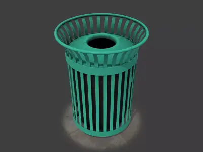 New York Trash Can Low-poly 3D model