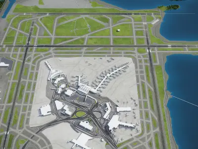 John F Kennedy International Airport - JFK Low-poly 3D model