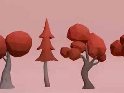 Low Poly Trees Pack Assets Low-poly 3D model