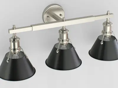 Shades of Light Truncated Cone Shade Vanity Light 3 Light 3D model