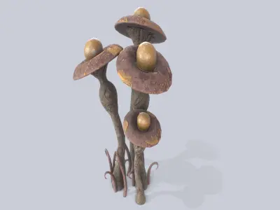 Fantasy plant Low-poly 3D model