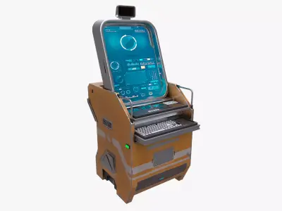 Sci-fi Terminal4 Low-poly 3D model