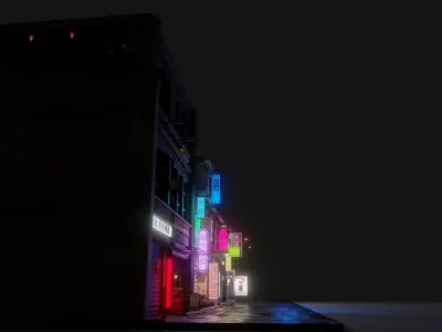 Japanese street 3D model