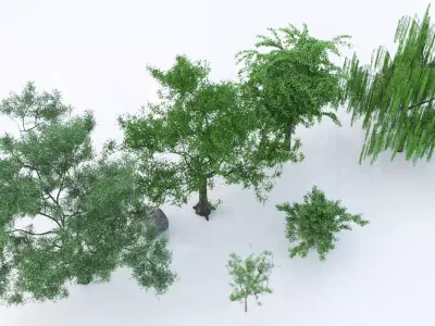 Realistic PBR Tree Rock Pack 3D model