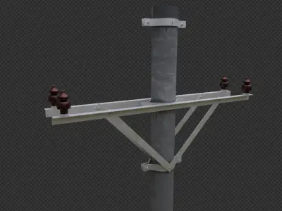 Electric Pole Rust and Clean 3D model