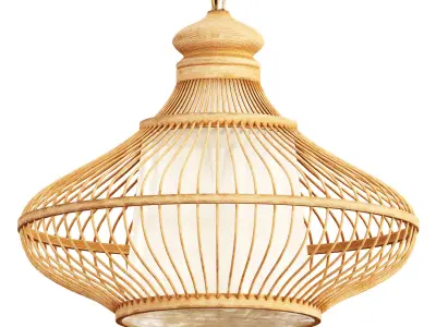Bamboo LED Pendant 02 3D model
