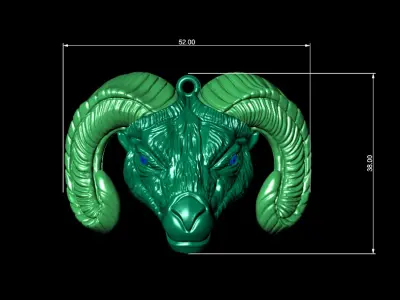 Goat head pendant  3D print model