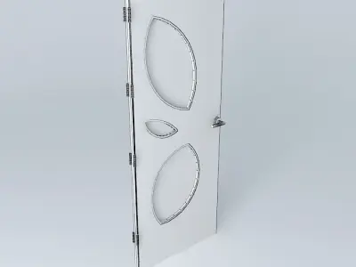 3D door, very detail with glass, lock and hinger. Free 3D model
