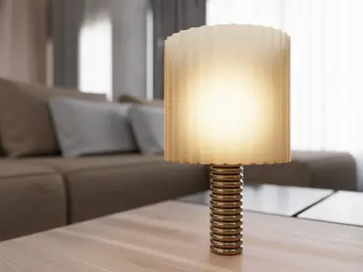 Modern Spring Table Lamp Low-poly 3D model