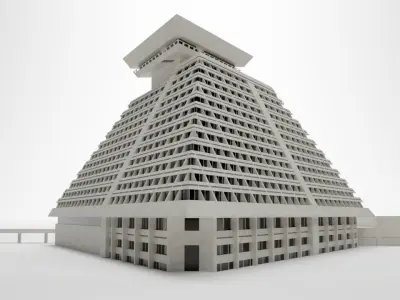 Sheraton Grand Doha Resort Convention Hotel Low-poly 3D model