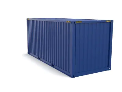 20ft Shipping Container Blue 3D model