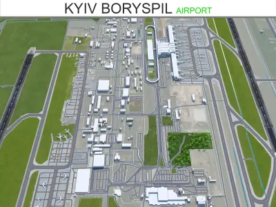 Kyiv Boryspil Airport 12km Low-poly 3D model
