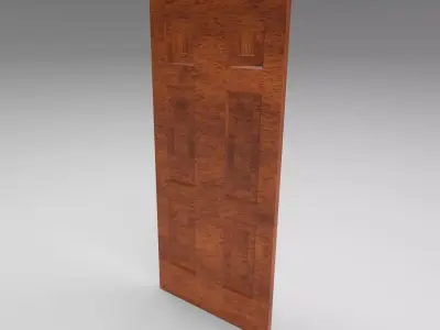 Simple wood door Free low-poly 3D model
