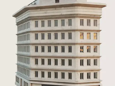 Building Skyscraper City Town Downtown Office Space Work Street Low-poly 3D model