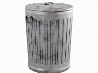 Trash Can Set Low-poly 3D model purchase