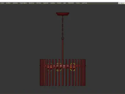 Casandra 5 light Brushed Brass Crystal Chandelier Low-poly 3D model