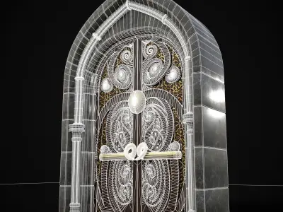 Regal Castle Door Low-poly 3D model