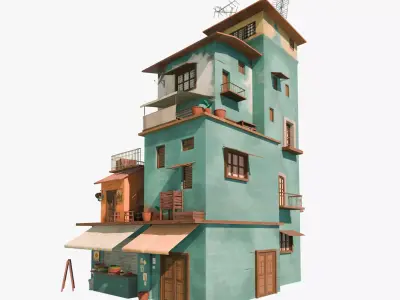 Stylized House 04 Low-poly 3D model