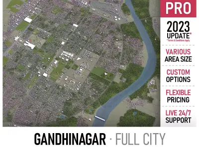 Gandhinagar Low-poly 3D model