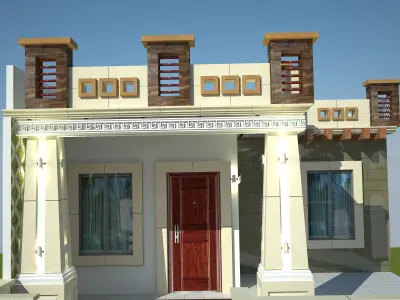 House Front 25 to 35 and Side 50 to 60 Residential 154 Low-poly 3D model