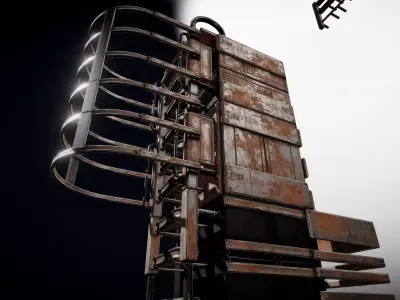 Sci-Fi Ladder Collection Rusty Version  Low-poly 3D model