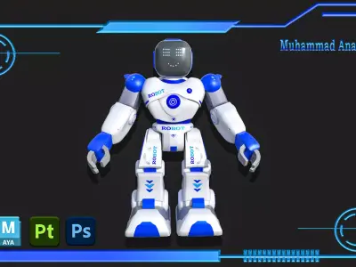 Smart Robot Low-poly 3D model