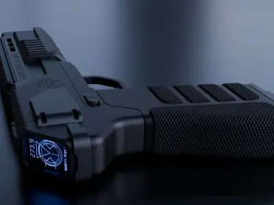 Sci-Fi Cyberpunk Pistol Low-poly 3D model