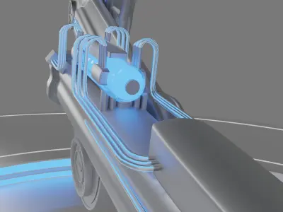 Sci-Fi Neon Industrial Mechanic Arm 3D model