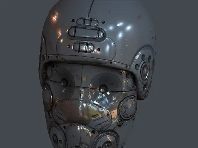 Gas mask helmet 3d model scifi Low-poly Low-poly 3D model 36