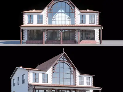 Two-storey house 3D model purchase
