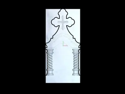 Cross with Columns 3D STL Model for CNC 3D print model