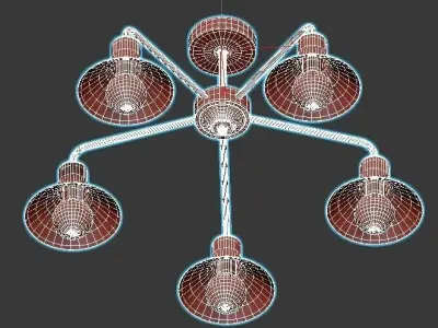 Vitaluce7 ceiling light with five lights 3D model