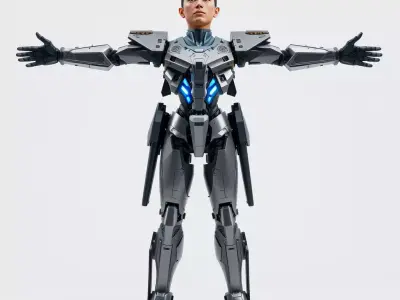 Advanced Robot Warrior model pack Low-poly 3D model