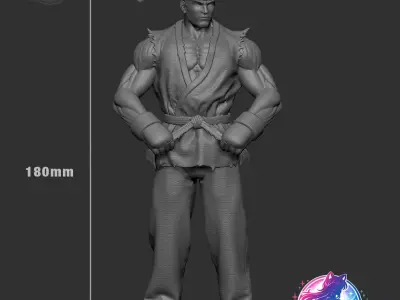 Ryu Street Fighter Statue Figurine stl printable 3D print model