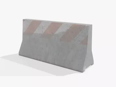Concrete Road Barrier 2 Low-poly 3D model