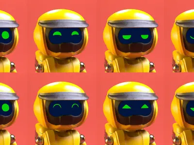 Robot character transformer scooter classic scifi rigged in maya Low-poly 3D model