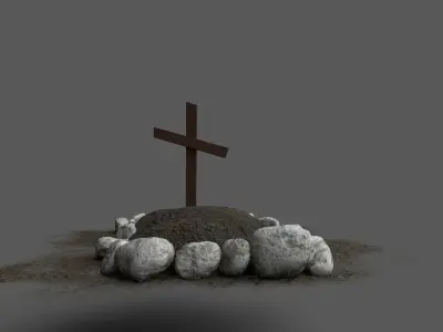 Grave  Low-poly 3D model