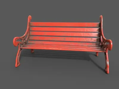 Street Bench Pack 2 Low-poly 3D model