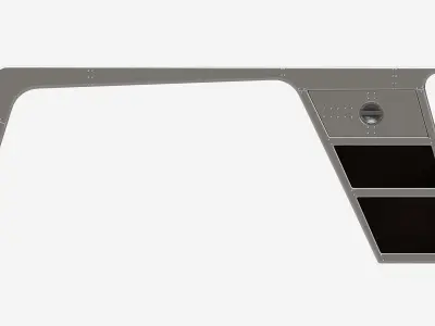 Metal Desk with Drawer 01 3D model